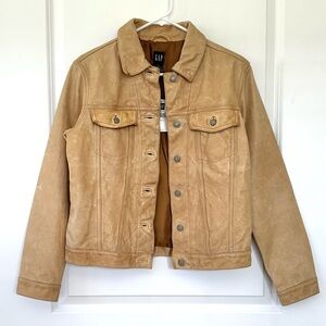 NWT Vintage 2000's GAP Tan 100% Leather Jacket